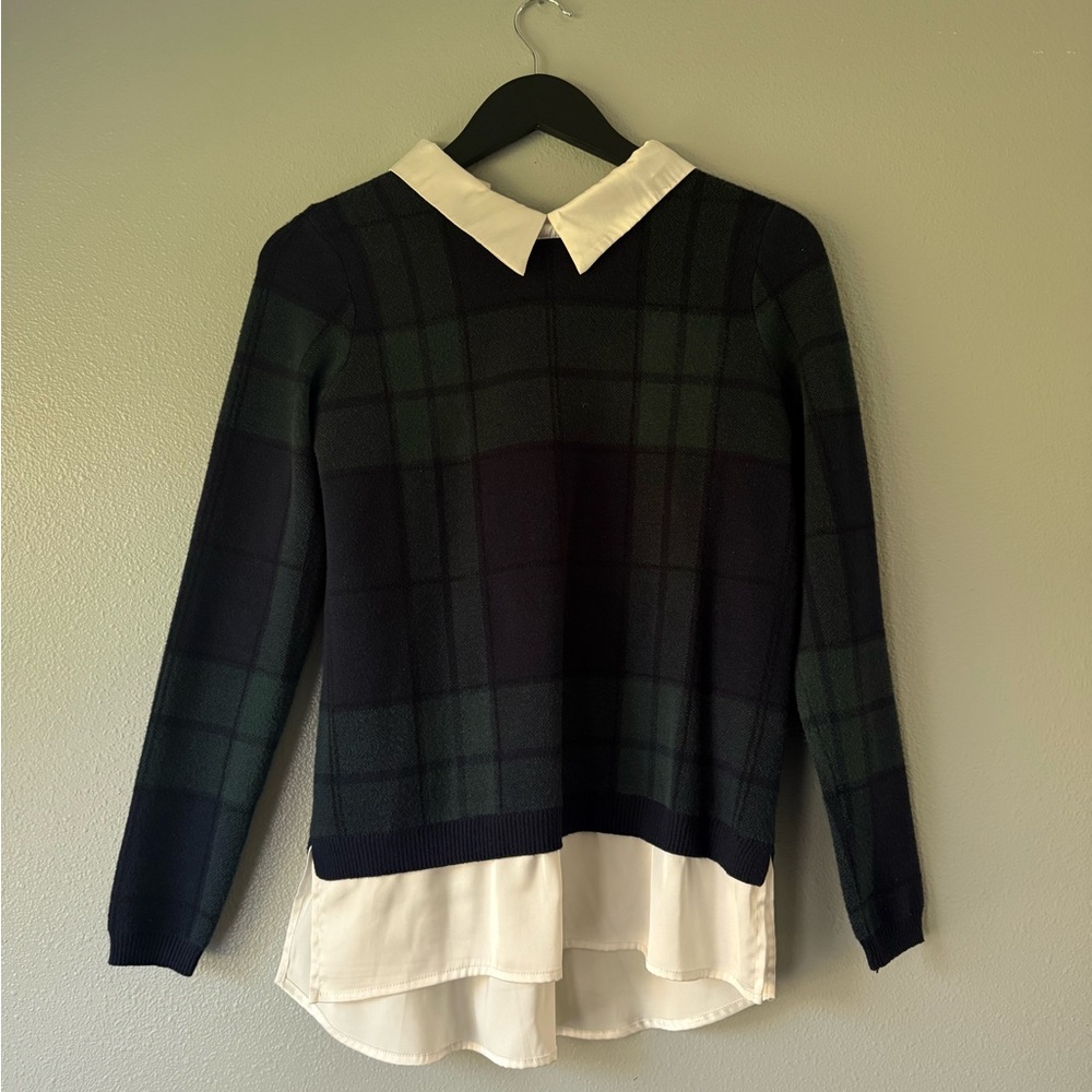 Plaid Sweater - Navy & Dark Green